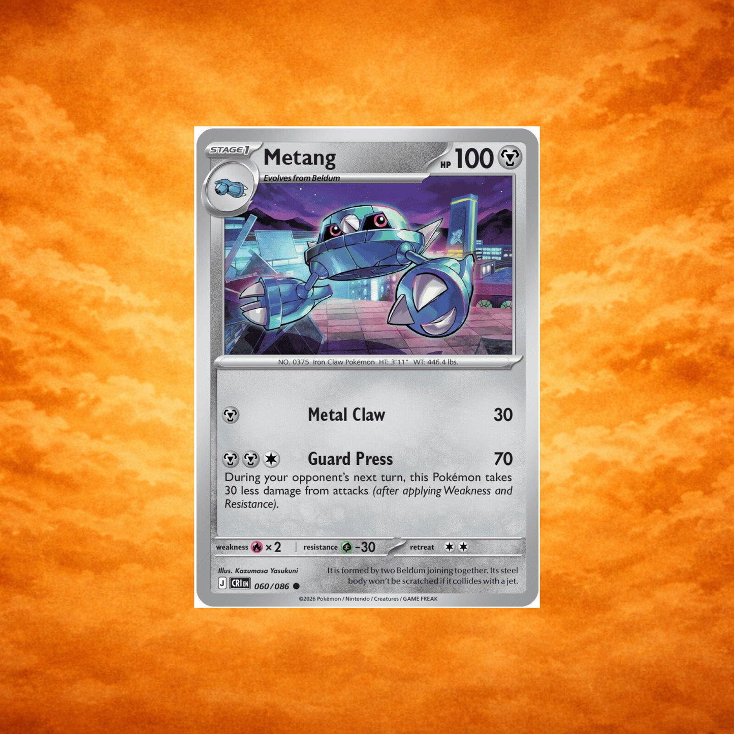 Pokémon TCG Chaos Rising Metang Reverse Holo (ENG)