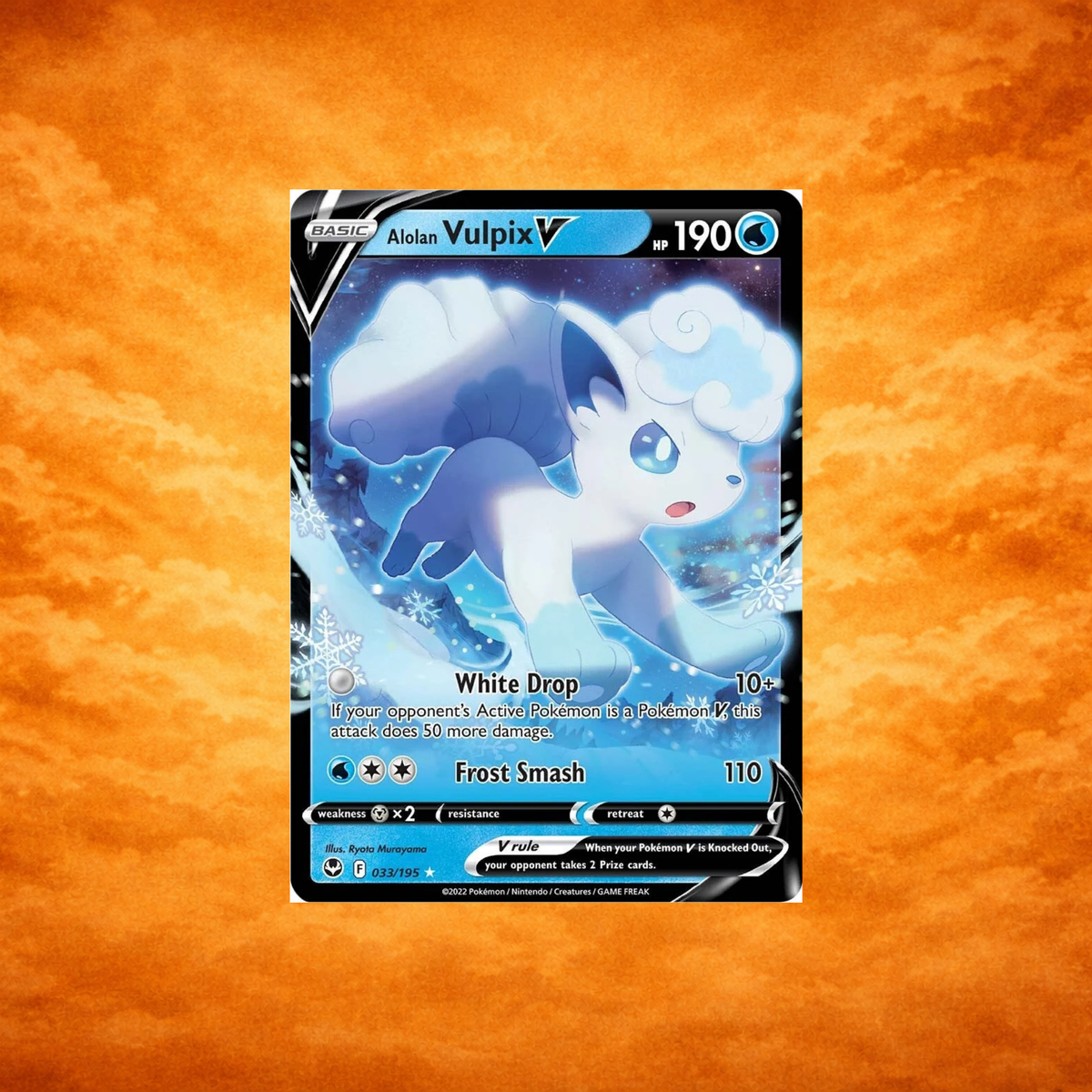 Pokémon TCG Silver Tempest Alolan Vulpix V (ENG)
