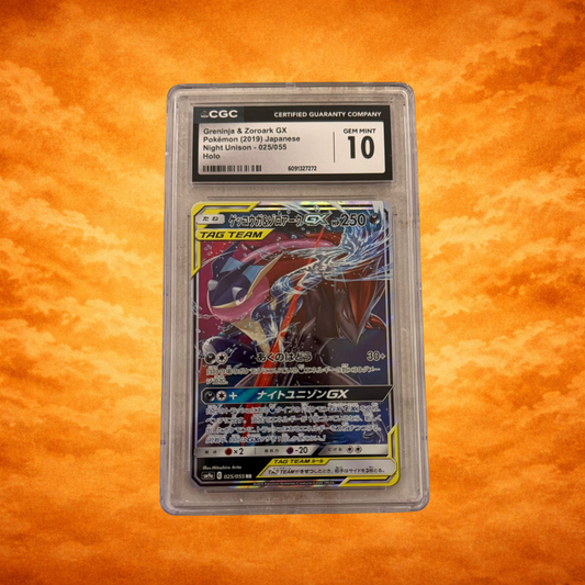 Pokémon TCG Night Unison (2019) Greninja & Zoroark GX CGC 10 (JPN)